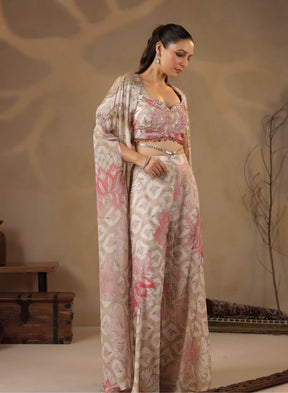 Elegant Cream Floral Co-ord Set