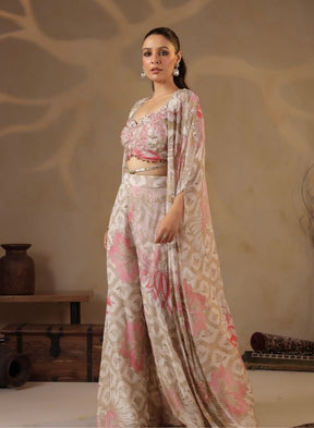 Elegant Cream Floral Co-ord Set