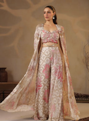 Elegant Cream Floral Co-ord Set