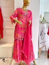 Pink Floral Pint Women Sharara Set