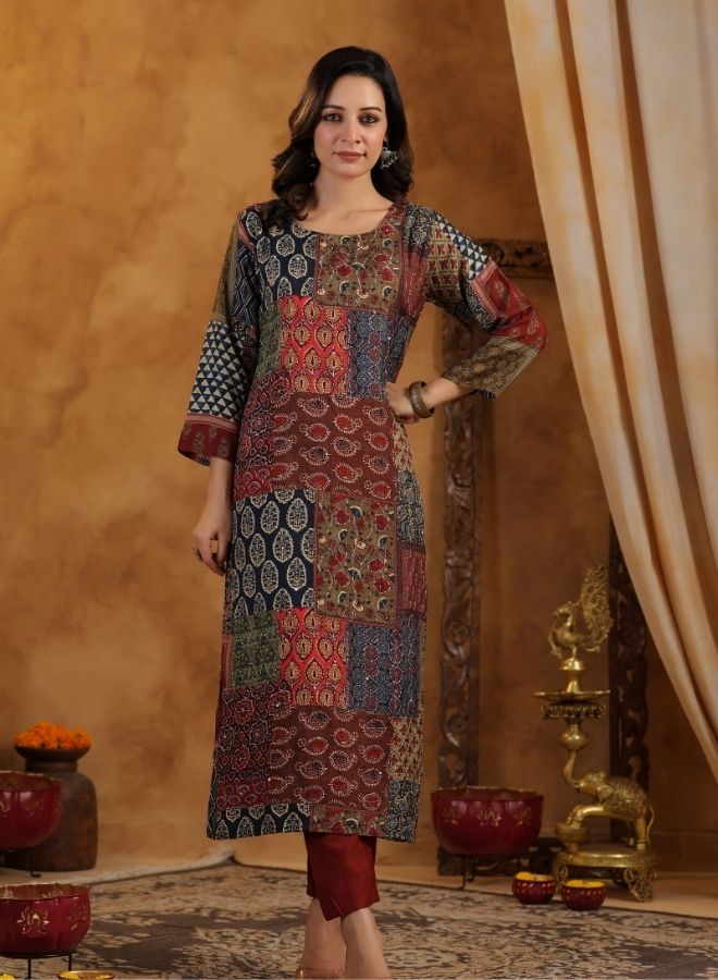 Multi-Color Patchwork Kurti