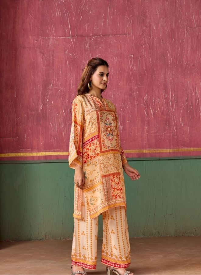 Elegant Cream Printed Co-ord Set