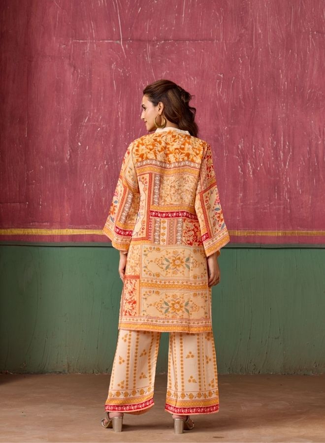 Elegant Cream Printed Co-ord Set
