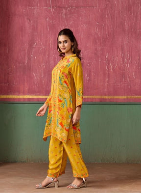 Bright Yellow Floral Co-ord Set
