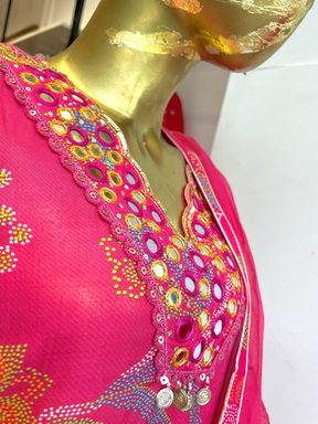 Pink Floral Pint Women Sharara Set