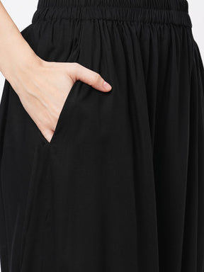 Featuring A Black Kaftan Set With Dhoti Pant
