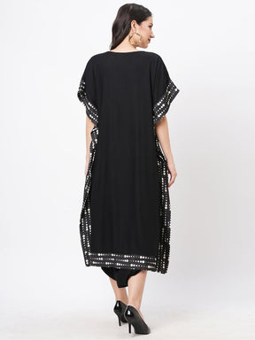 Featuring A Black Kaftan Set With Dhoti Pant