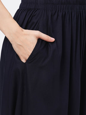 Featuring A Navy Kaftan Set With Dhoti Pant