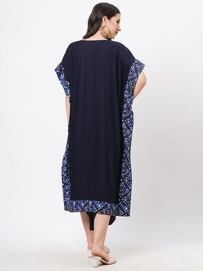 Featuring A Navy Kaftan Set With Dhoti Pant