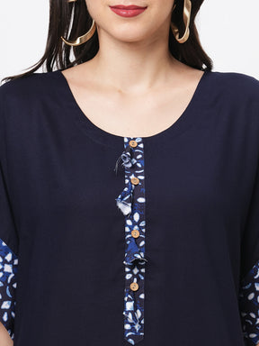 Featuring A Navy Kaftan Set With Dhoti Pant