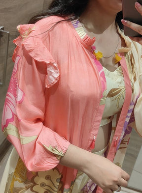 Peach & Cream Boho Floral Co-Ord Set
