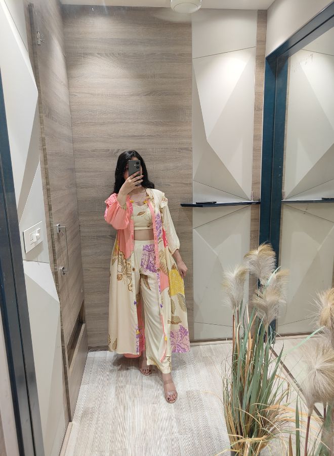 Peach & Cream Boho Floral Co-Ord Set