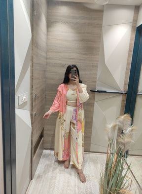 Peach & Cream Boho Floral Co-Ord Set