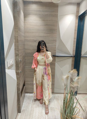 Peach & Cream Boho Floral Co-Ord Set