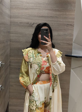 Pista Green & Cream Floral Co-Ord Set