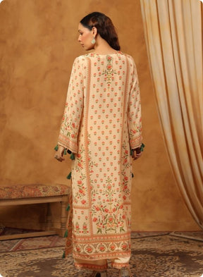 Beige Floral Printed Coord Set for Women