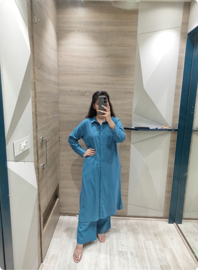 Blue Solid Co-ord Set
