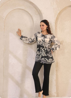 Black & White Printed Tunic
