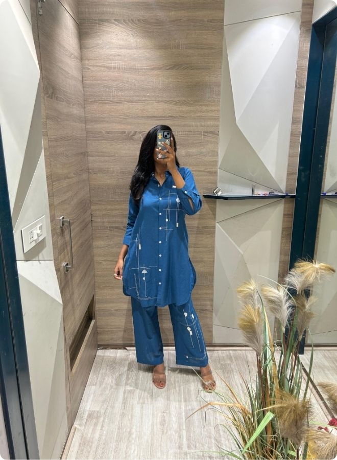 Women's Embroidered Shirt & Pant Set