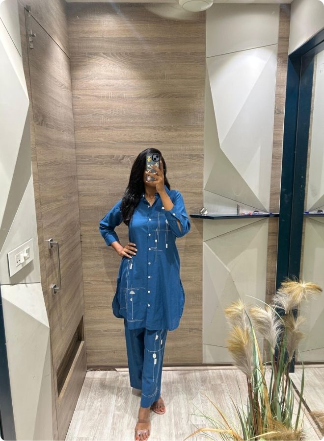 Women's Embroidered Shirt & Pant Set