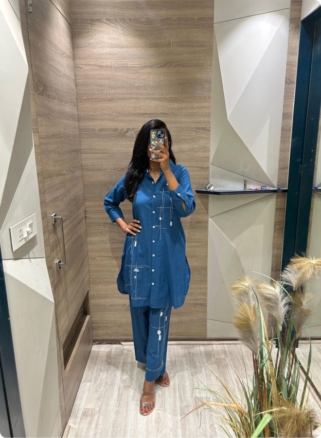 Women's Embroidered Shirt & Pant Set