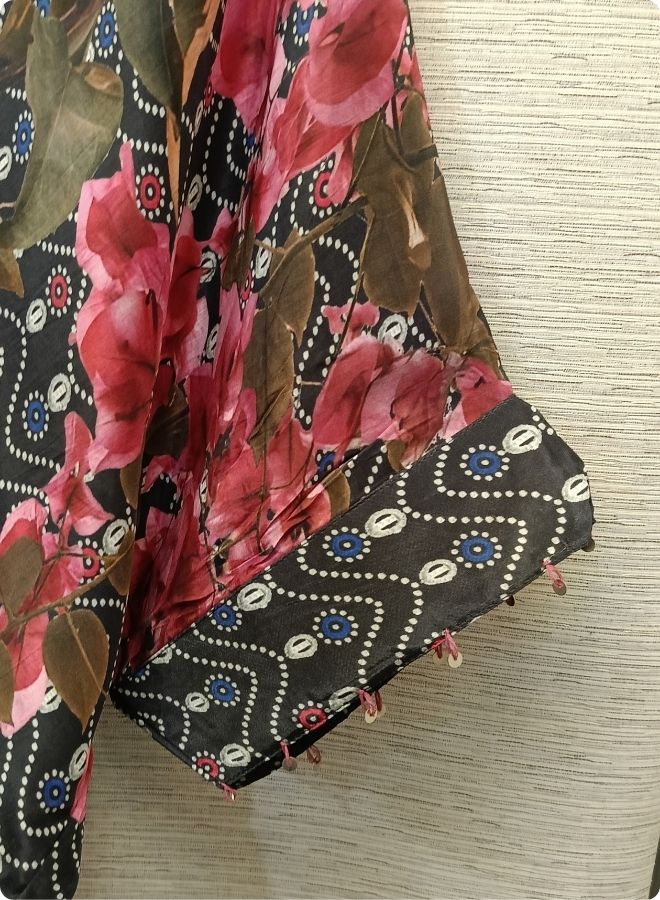 Grey Floral Embroidered Kurta Shirt