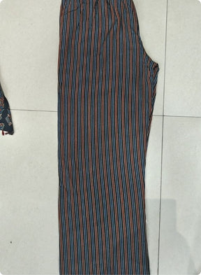 Black White Stripe Flared Kurta Set