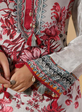 Pink Floral Printed Kurta Set