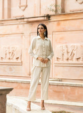 Off-White Embroidered Co-Ord Set