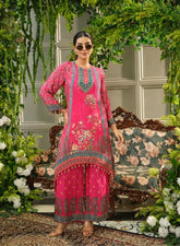 Pink Floral Printed Kurta Set
