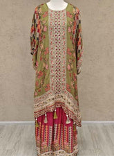 Green & Pink Festive Printed Set