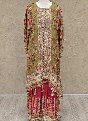 Green & Pink Festive Printed Set