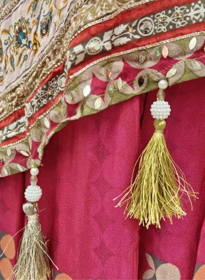 Green & Pink Festive Printed Set