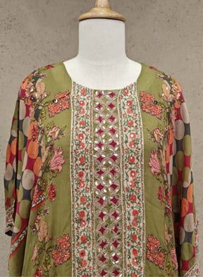 Green & Pink Festive Printed Set