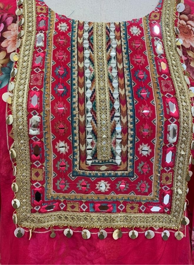 Pink Floral Palazzo Suit Set