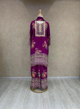 Purple Floral Palazzo Suit Set