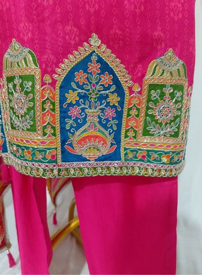 Rani Pink Multicolor Panel Suit