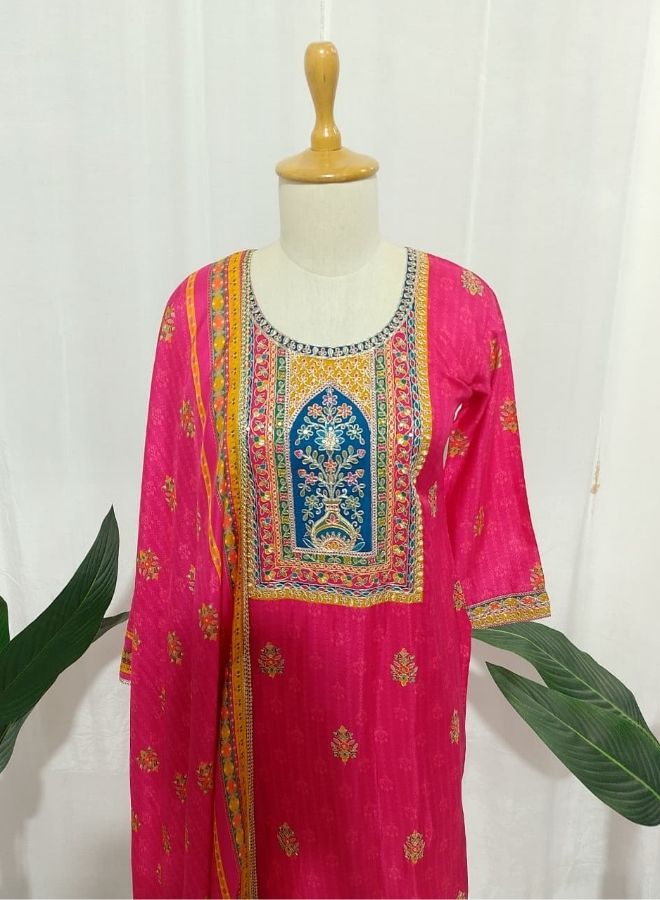 Rani Pink Multicolor Panel Suit