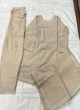 Cream Chikankari Kurta Set