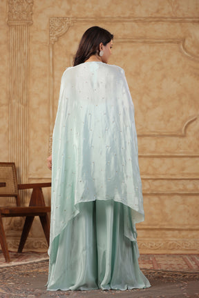 Lavender Embroidered Women Cape Set