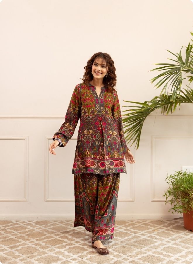 Multicolor Printed Kurta Set