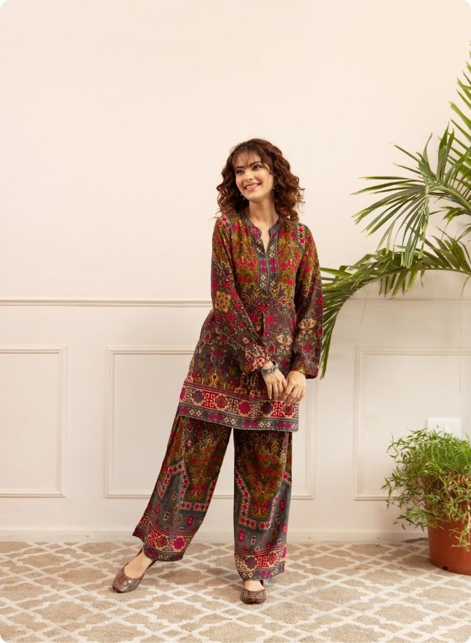 Multicolor Printed Kurta Set