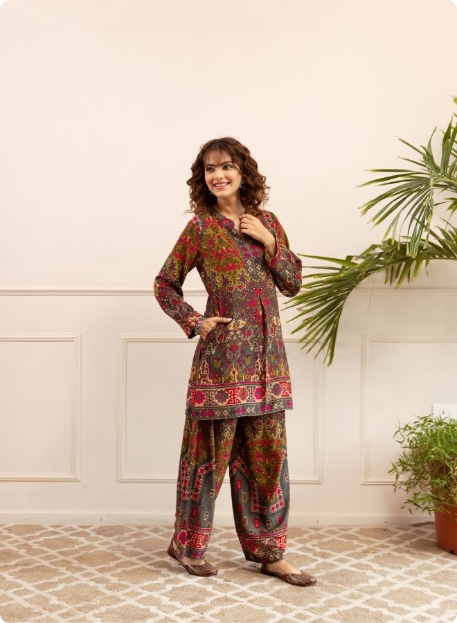 Multicolor Printed Kurta Set