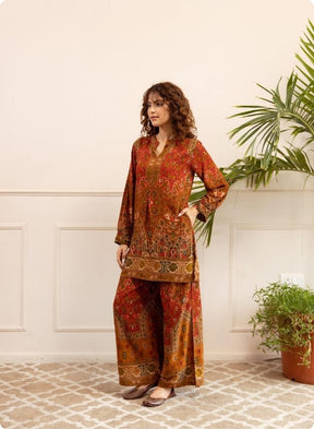 Olive & Pink Ethnic Printed Kurta Set