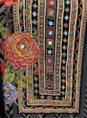 Black Floral Print Ethnic Suit