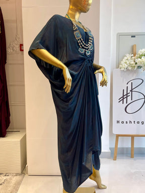 Blue Printed Kaftan