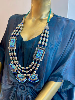 Blue Printed Kaftan