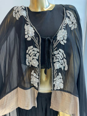 Black Bead Embellished Women Co-Ord Set