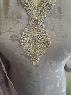Grey Embroidered Women Kurta Set