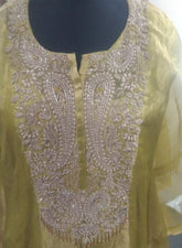 Olive Green Embroidered Kurta Set